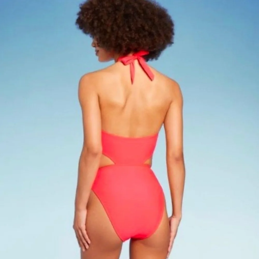 NWT Wild Fable Cross Front Halter One Piece Swimsuit XS 0-2